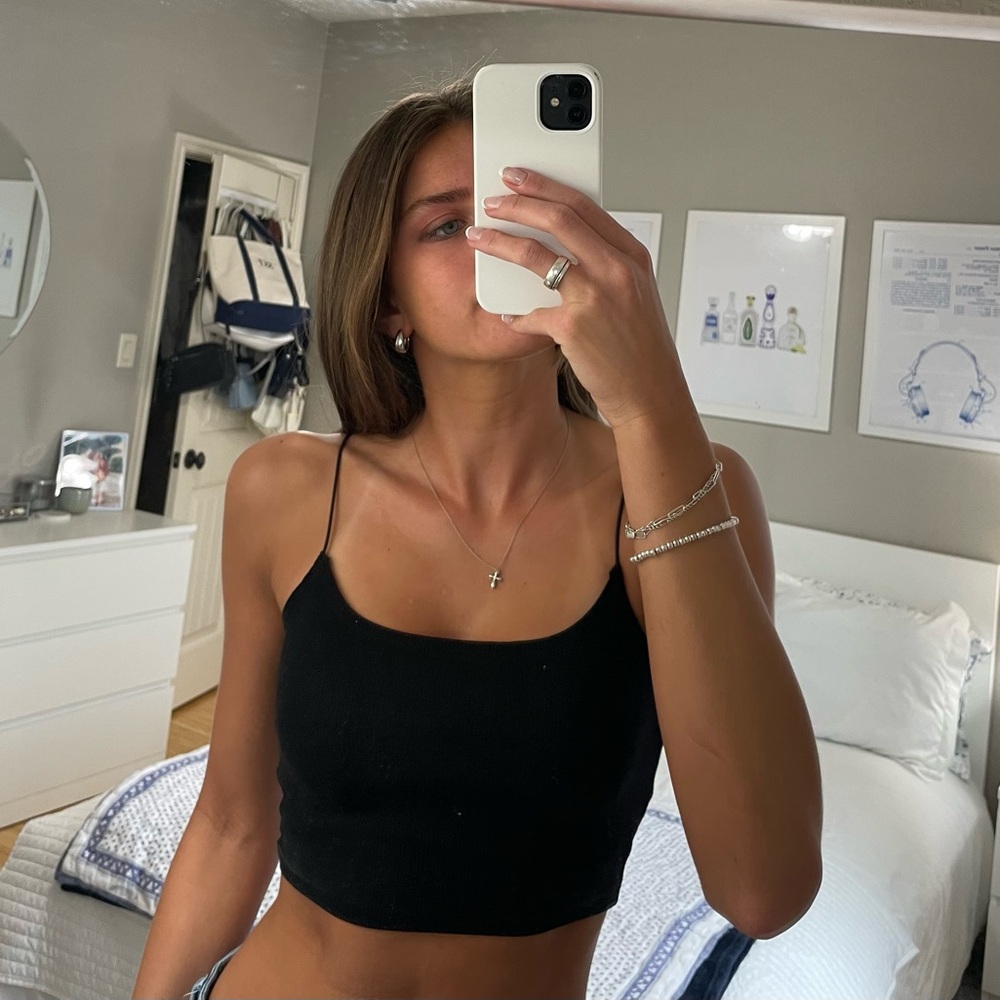 Black Spaghetti Strap Cami Top